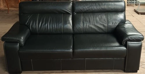 Canapé cuir noir 2 places